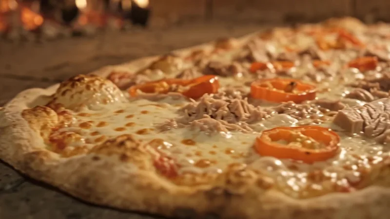 Pizza artizanală Gondola pentru alegerea sortimentului